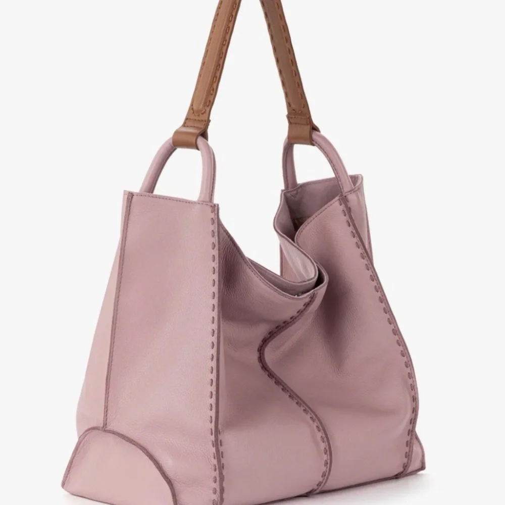 Le Sac  Rose Leather Shoulder Bag- Tote - Picture 2 of 7